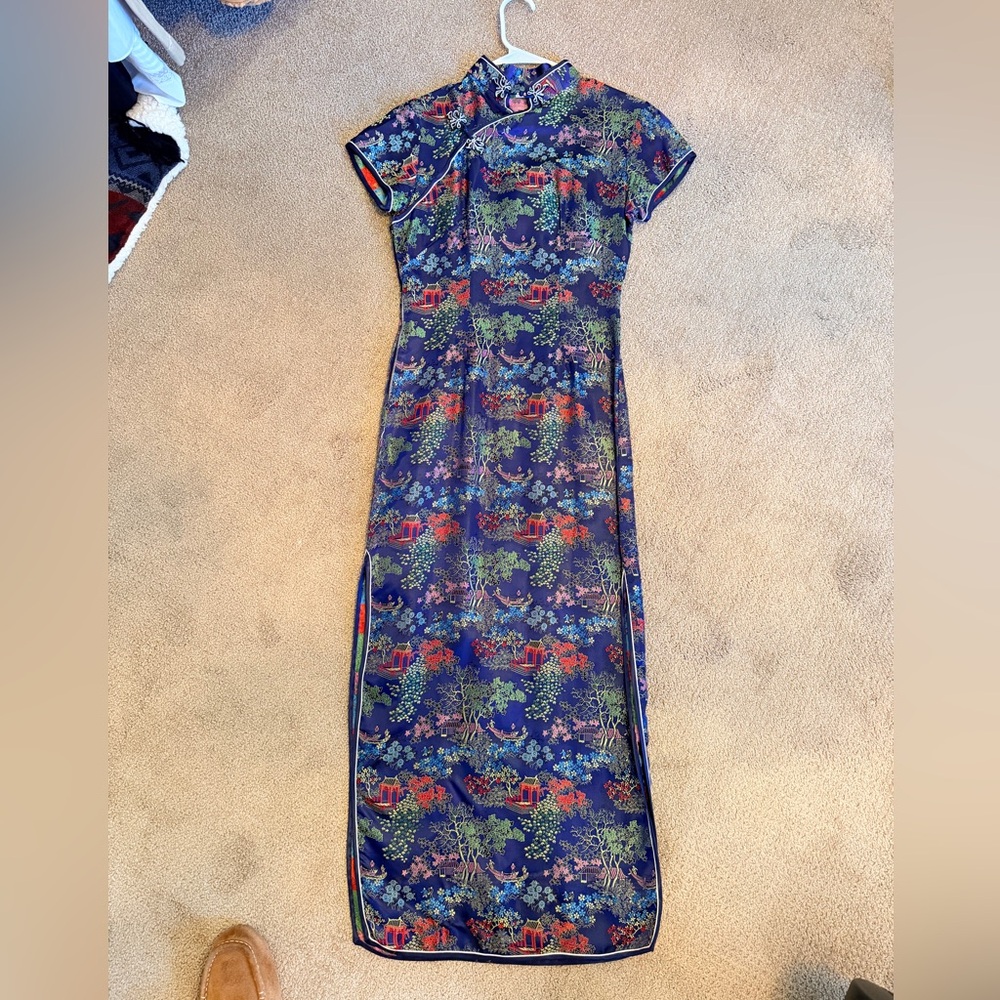 Vintage Traditional From Hong Kong Kimono Dress Size Small Silk - Picture 3 of 15